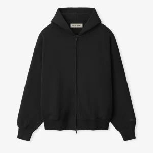 Essentials SS26 Classic Zip-Up Hoodie Black