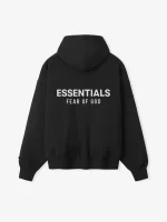 Essentials SS26 Classic Zip-Up Hoodie Black