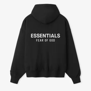 Essentials SS26 Classic Zip-Up Hoodie Black