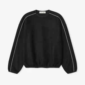Essentials Suede Fleece Signature Sweatshirt Black