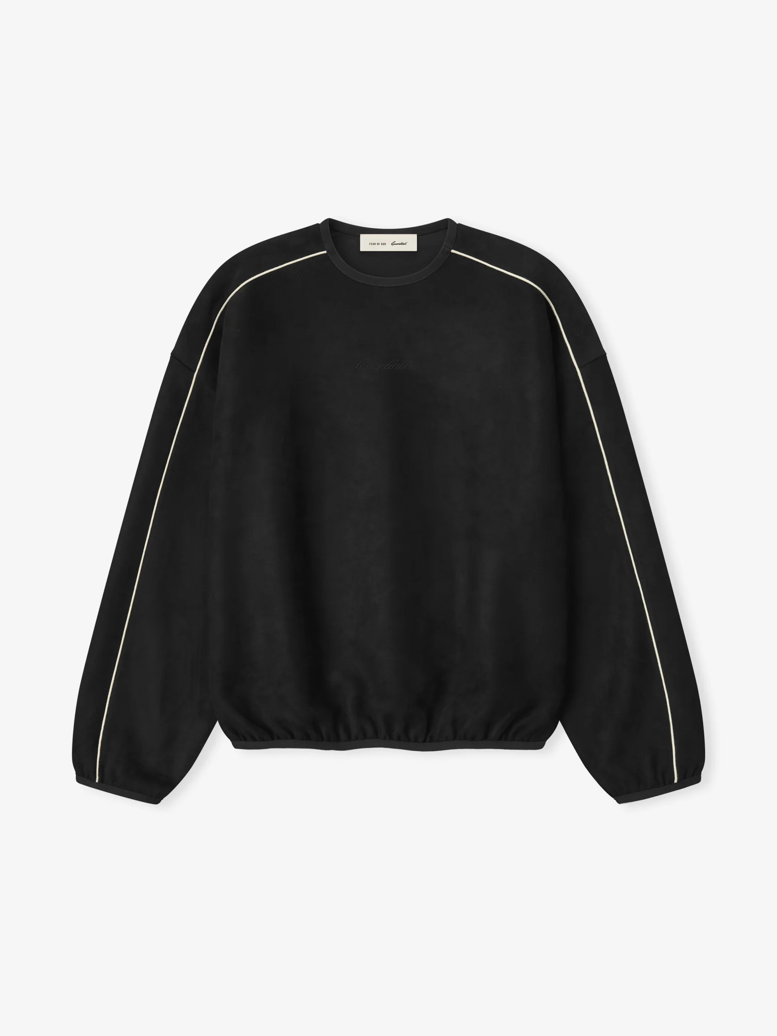 Essentials Suede Fleece Signature Sweatshirt Black