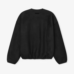 Essentials Suede Fleece Signature Sweatshirt Black