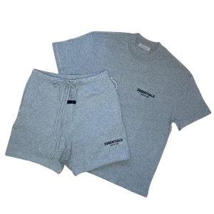 Fear of God Essentials Dark Heather Oatmeal Short Set (SS22)