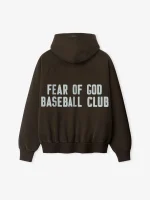 Fear of God Baseball Club Half Zip Hoodie Brown
