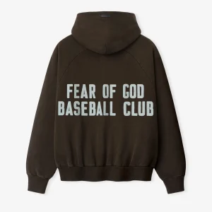 Fear of God Baseball Club Half Zip Hoodie Brown