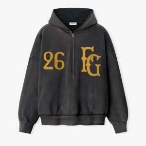 Fear of God Baseball Club Half Zip Hoodie Black