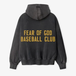 Fear of God Baseball Club Half Zip Hoodie Black