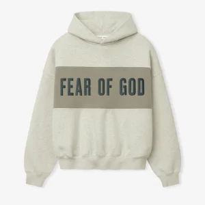 ESSENTIALS Cropped Relaxed Panelled Hoodie