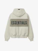 ESSENTIALS Cropped Relaxed Panelled Hoodie