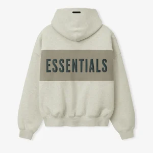 ESSENTIALS Cropped Relaxed Panelled Hoodie