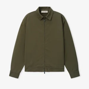 ESSENTIALS Cotton Twill Work Jacket Moss