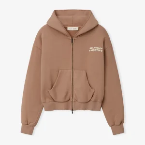 ESSENTIALS Womens 90s Full Zip Hoodie Ginger