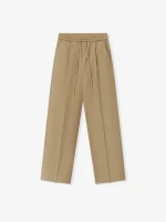 Essentials Womens Cotton Twill Pleat Front Drawstring Pant