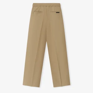 Essentials Womens Cotton Twill Pleat Front Drawstring Pant