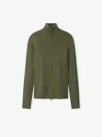 ESSENTIALS Womens Knit Zip Up Jacket Moss