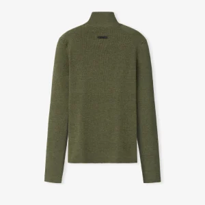 ESSENTIALS Womens Knit Zip Up Jacket Moss