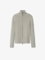 ESSENTIALS Womens Rib Knit Zip Up Jacket