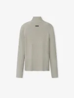 ESSENTIALS Womens Rib Knit Zip Up Jacket