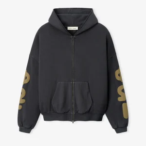 ESSENTIALS 90s Zip-Up Hoodie Iron Grey