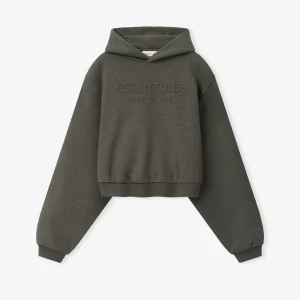 ESSENTIALS Womens Embossed FW26 Hoodie Ash