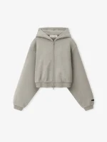 Womens Embossed FW26 Zip-Up Hoodie Heather