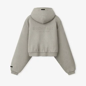 Womens Embossed FW26 Zip-Up Hoodie Heather